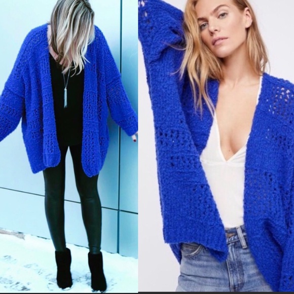 Free People Sweaters - NWT Free People Saturday Morning Cardigan Sapphire